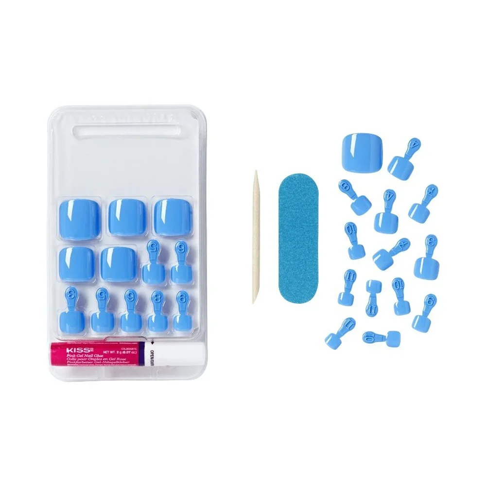 Kiss Gel Fantasy Toenails Pedicure Kit - Electric Feel